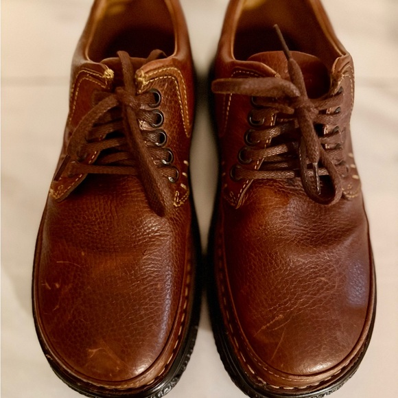 Born Brown Full Grain Leather Oxfords with Vintage Stitching Size M8 - Picture 6 of 11